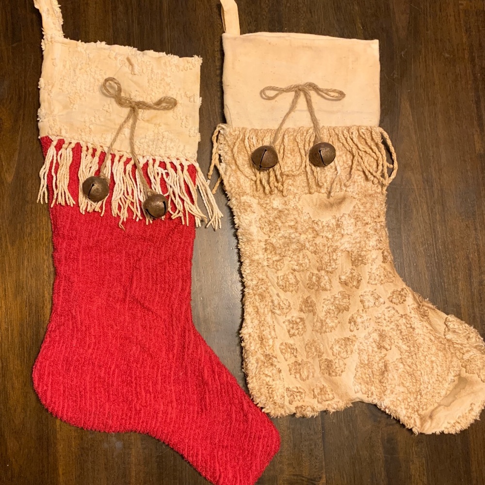 Vintage Rustic Christmas Stockings (set of 2)